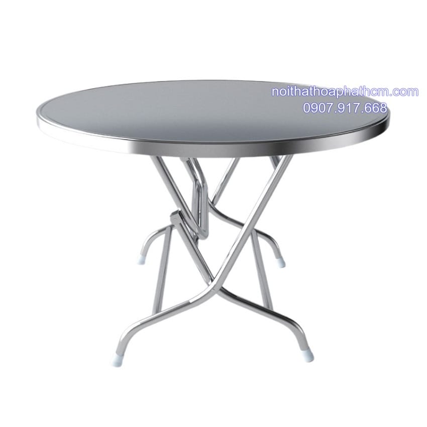 bàn inox tròn 1m2 304 HP02_2 ban-inox-tron-1m2-304-hp02-2
