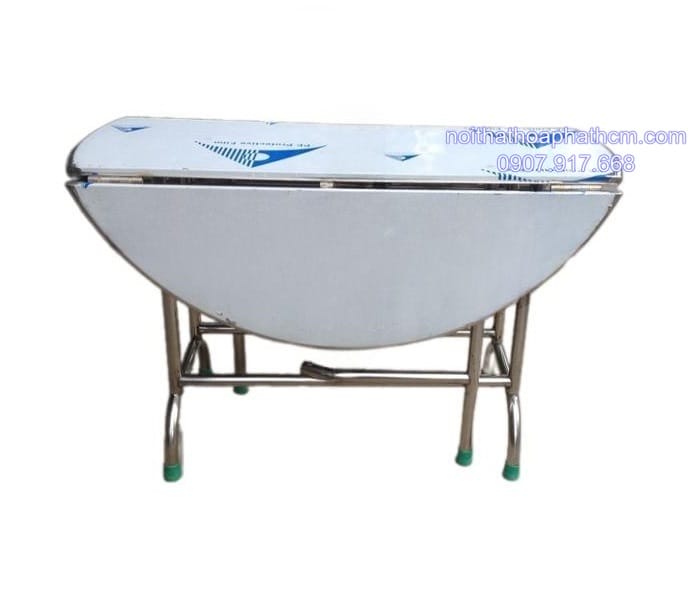 bàn inox tròn xếp 3 mặt giá rẻ ban-inox-tron-xep-3-mat-gia-re