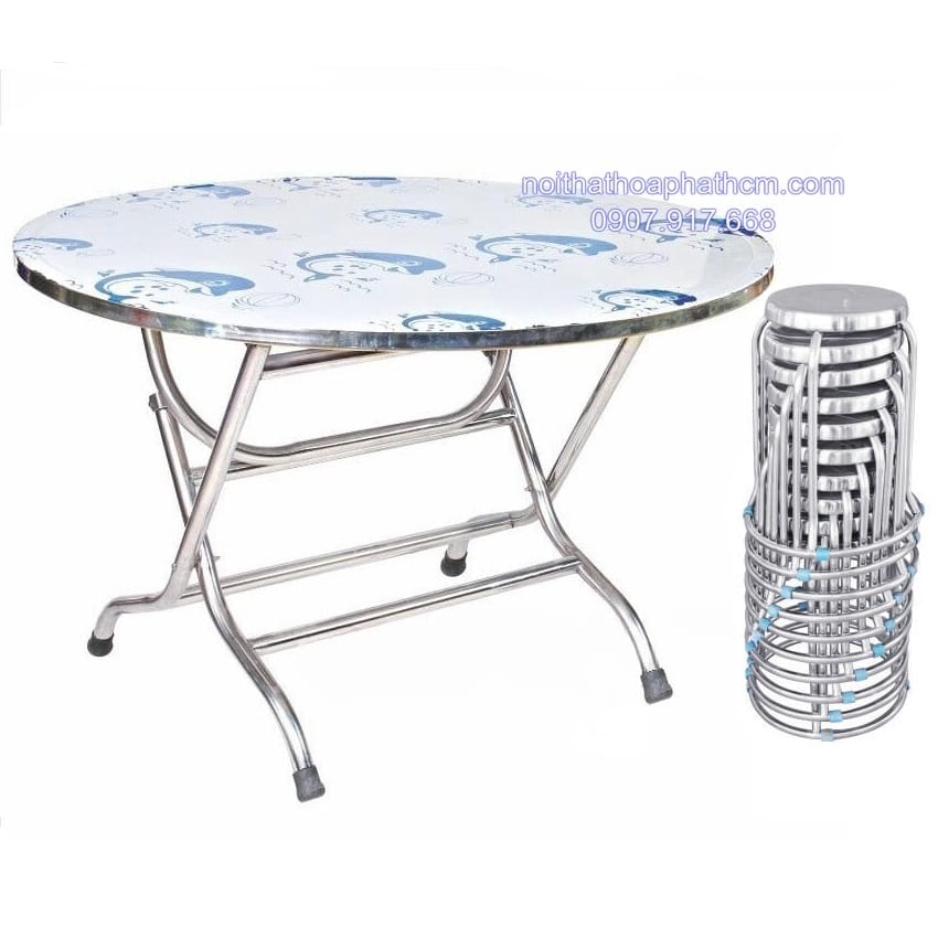 Bộ bàn tròn inox 10 ghế giá rẻ (1) bo-ban-tron-inox-10-ghe-gia-re-1