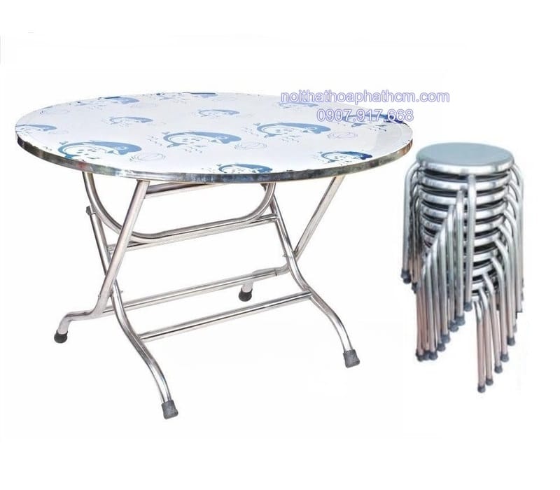 Bộ bàn tròn inox 10 ghế giá rẻ bo-ban-tron-inox-10-ghe-gia-re