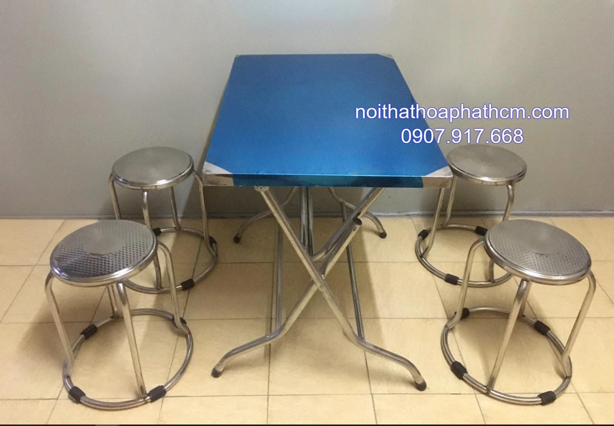 bàn inox chữ nhật 4 ghế 304 HP01 (1) ban-inox-chu-nhat-4-ghe-304-hp01-1