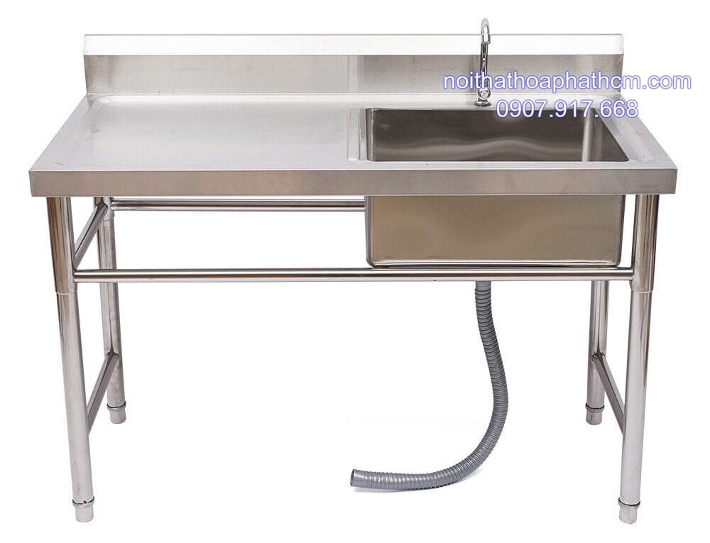 bàn inox công nghiệp có chậu rửa 1 hố 1 ban-inox-cong-nghiep-co-chau-rua-1-ho-1