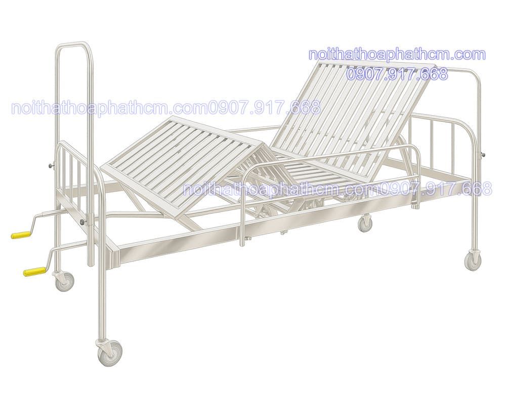giường y tế inox 2 tay quay (1) giuong-y-te-inox-2-tay-quay-1